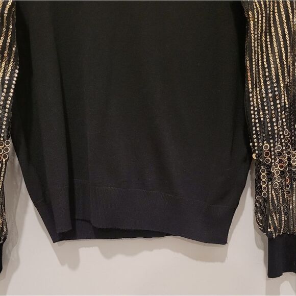 Carmen Marc Valvo top with sequin sleeves Size M - Picture 7 of 16